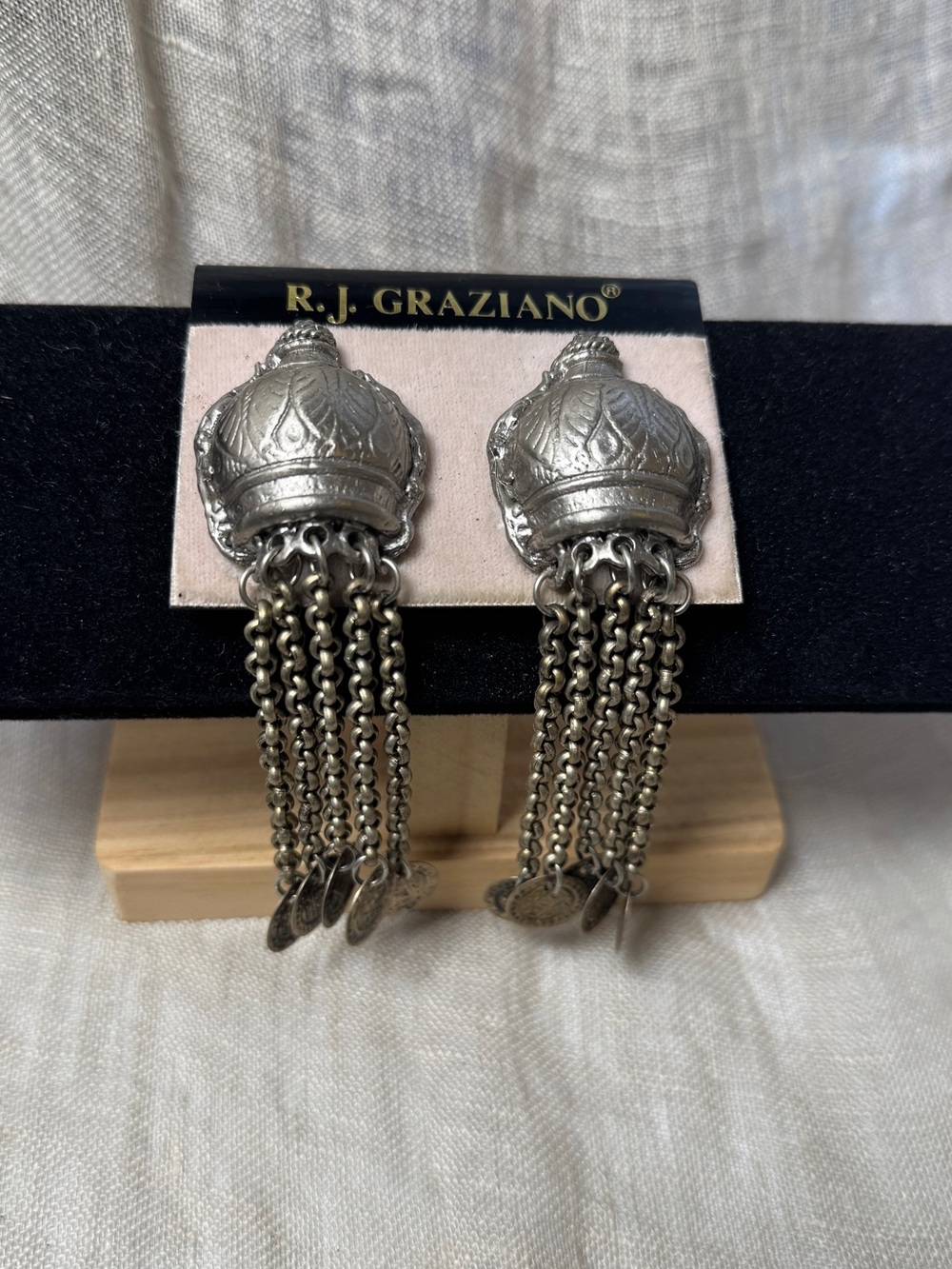 R.J. Graziano Silver-Tone Tassel Dangle Earrings RARE